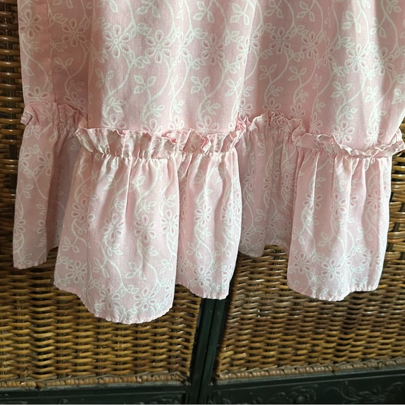 Sears Girl’s Smocked Perma Prest Cottagecore Pink Dress - Picture 5 of 11